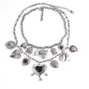 2025 New Vintage Punk Charm Hearts Necklaces Pendants Women Indian Statement Retro Metal Chain Links Necklace Jewelry