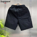 Supzoom New Arrival Top Fashion Summer Loose Casual Belt Design High Street Trendy grid Stitching Pocket Personalized Shorts Men