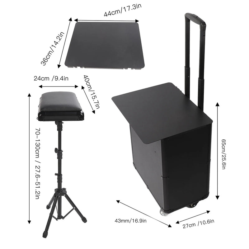 Tattoo Work Box Tattoo Hand Holder Adjustable Rolling Handle 3 In 1 Integrated Rolling Makeup Case Tattoo Storage Tool Case