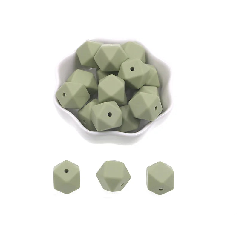 Kovict 14/17mm 10pcs Hexagon Silicone Beads For Jewelry Making Silicone Bead To Make Bracelets Necklace Making Accessories