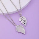 True Words Talk Not Sisters By Blood But By Heart Pendant Necklace Set For 2 For Women Soul Mate Bestie Friendship Memorial