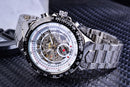 Winner Classic Series Golden Movement Steel Mens Skeleton Man Wrist Watch Mechanical Top Brand Luxury Fashion Automatic Watches