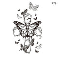 1Sheet Waterproof Temporary Tattoo Sticker 3D Butterfly Theme Fake Tattoo for Women Body Leg Arm Art