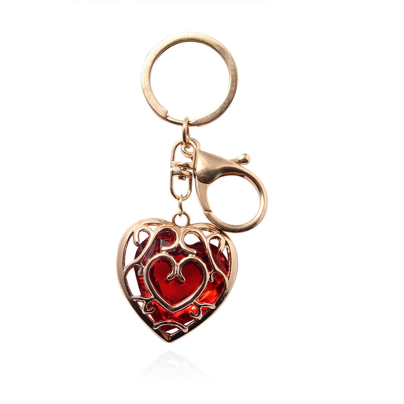 Zeldas Pendant Necklace Skyward Sword Heart Sapphire Ruby Necklace for Women Men Keyring Jewelry