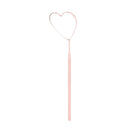1pc False Eyelashes Mirror Connected To Eyelash Inspection Mirror Heart Shaped Long Handle Magnifying Cosmetic Tool