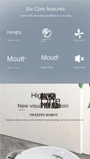 Aspiradora robot con función de secado y limpieza en seco, succión de 9800 Pa, sistema inteligente de prevención de obstáculos y batería de 7 semanas de duración.