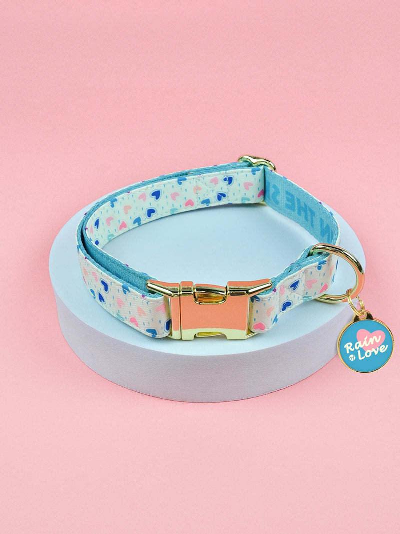 1 Pcs Valentine's Day and New Year Gifts Cute Pet Collar With Pendant Double-Sided Printed Pet Dog And Cat Pet Adjustable Collar
