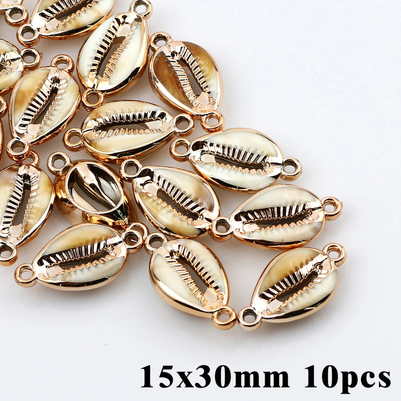 5-20pcsAcrylic Gold Plated Color Conch Sea Shell Charms Pendants Beads Jewelry Making Accessories DIY Handmade Necklace Bracelet