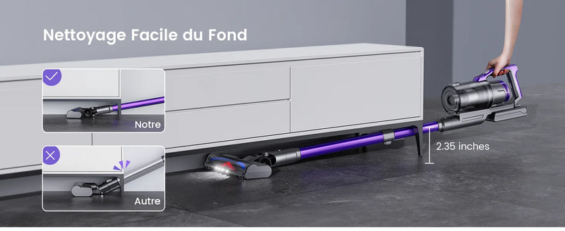 Aspiradora inalámbrica Honiture S14 de 450 W y 38 000 PA, de mano, con batería extraíble, electrodoméstico inteligente inalámbrico, duración de 50 minutos.