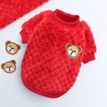 Coat Yorkies Chihuahua Shih Tzu Pug Clothes for Small Plush Puppy Cat Outfits Bear Embroidery Pet Dog Vest Dogs Winter Warm Dog