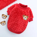 Coat Yorkies Chihuahua Shih Tzu Pug Clothes for Small Plush Puppy Cat Outfits Bear Embroidery Pet Dog Vest Dogs Winter Warm Dog