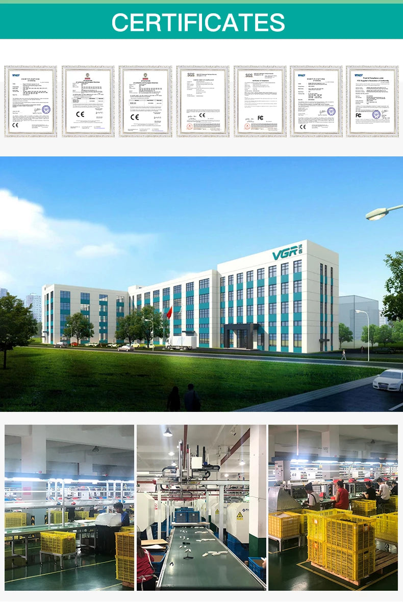 Recortadora de pelo VGR para hombre, ajustable, recargable, profesional, eléctrica, inalámbrica, V-080