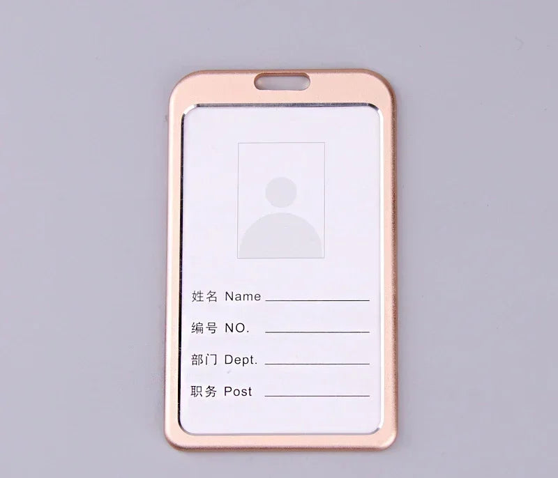 Women Men Bank Credit Card ID Holder Aluminium Alloy Business Card Case Work Card Badge Lanyard Holder Protector Cover