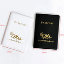 2PCS a Set Mr/Mrs Lovers PU Leather Passport Cover Case Card Holder Travel Accessories Lightweight Wallet Gift For Couples