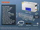 Limpiador ultrasónico VEVOR 2/3/6/10/15/30L 300W 40kHz digital con temporizador y calentador, con cesta para piezas de armas y balas.