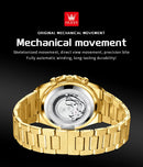 OLEVS 9805 High end Men Watches  Waterproof Moon Phase Diamond Dial Fashion Luxury Mechanical Watch Skeleton Original Wristwatch