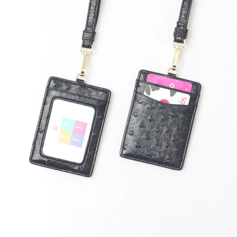 XMESSUN New Embossed Snake Pattern Lanyard Card Holder For Men Women Fashion ID Card Holder Leather Monogrammed Letters