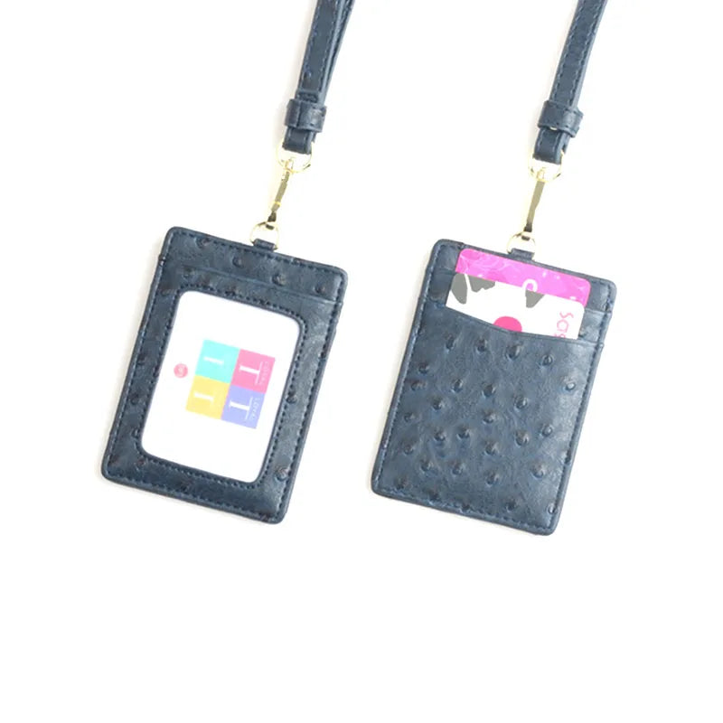 XMESSUN New Embossed Snake Pattern Lanyard Card Holder For Men Women Fashion ID Card Holder Leather Monogrammed Letters