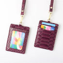 XMESSUN New Embossed Snake Pattern Lanyard Card Holder For Men Women Fashion ID Card Holder Leather Monogrammed Letters