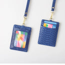 XMESSUN New Embossed Snake Pattern Lanyard Card Holder For Men Women Fashion ID Card Holder Leather Monogrammed Letters