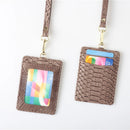 XMESSUN New Embossed Snake Pattern Lanyard Card Holder For Men Women Fashion ID Card Holder Leather Monogrammed Letters