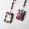 XMESSUN New Embossed Snake Pattern Lanyard Card Holder For Men Women Fashion ID Card Holder Leather Monogrammed Letters