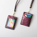 XMESSUN New Embossed Snake Pattern Lanyard Card Holder For Men Women Fashion ID Card Holder Leather Monogrammed Letters