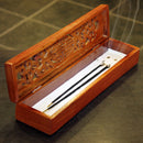 Rosewood Incense Burner Box with Inlaid Shell