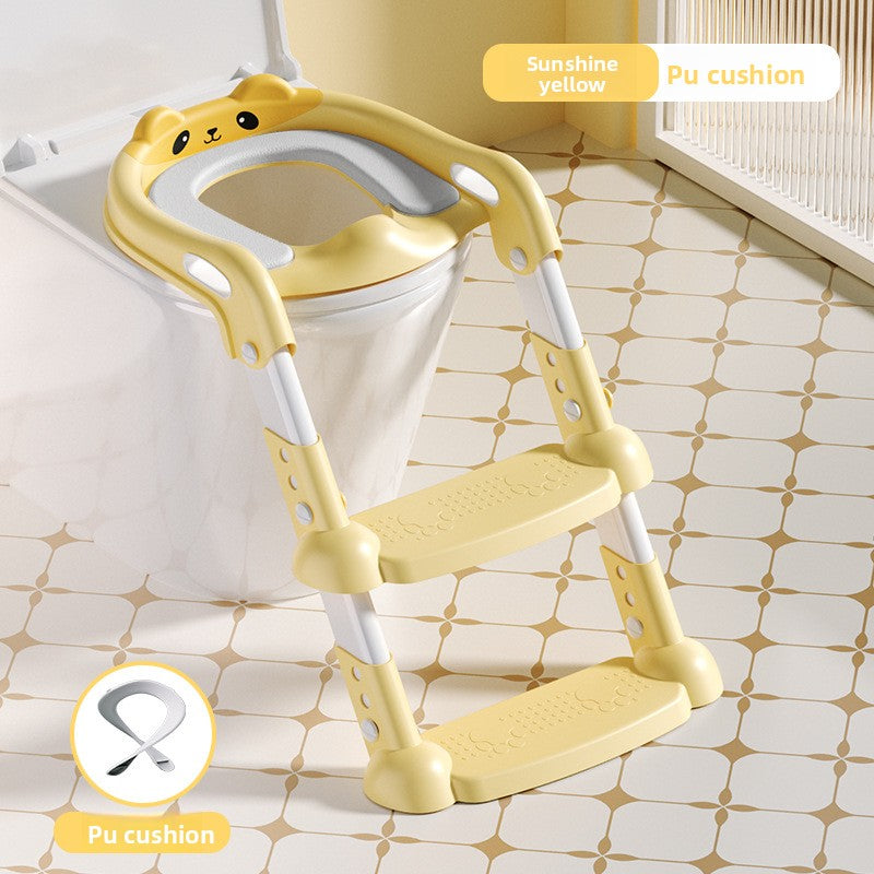 Foldable stepped auxiliary stool toilet