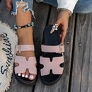 all-match thick bottom buckle solid color sandals