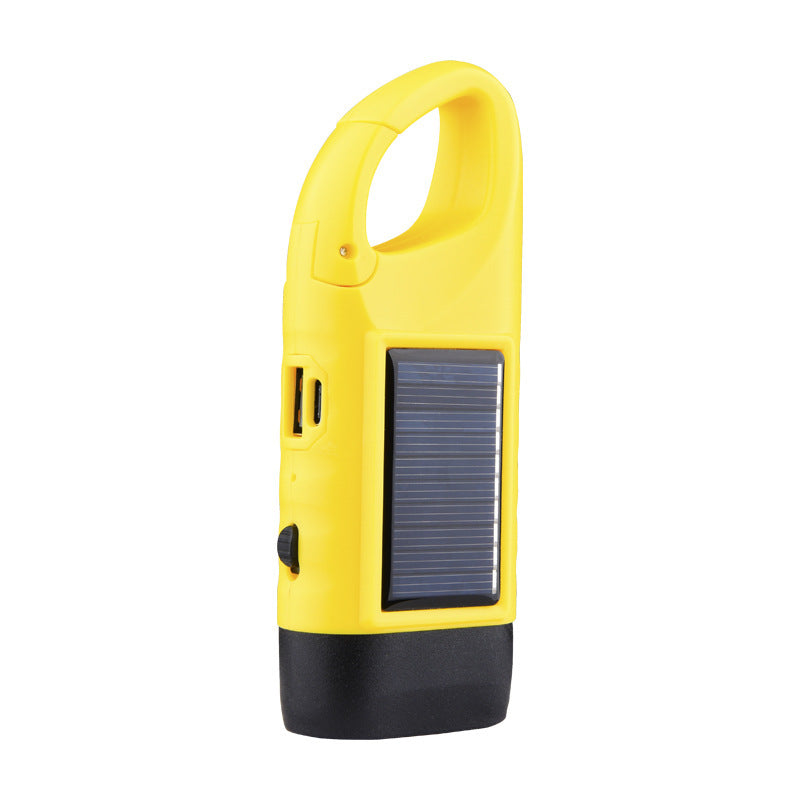 Solar Hand-Crank Flashlight with LED Emergency Light