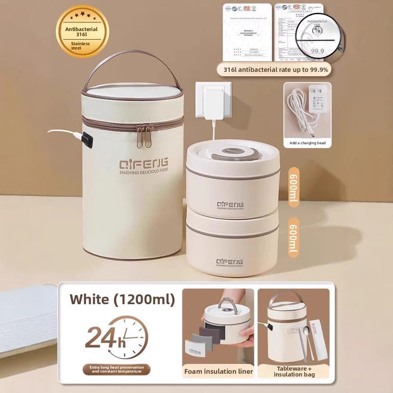 Electric Insulated Lunch Box with Heating and Microwave Safe