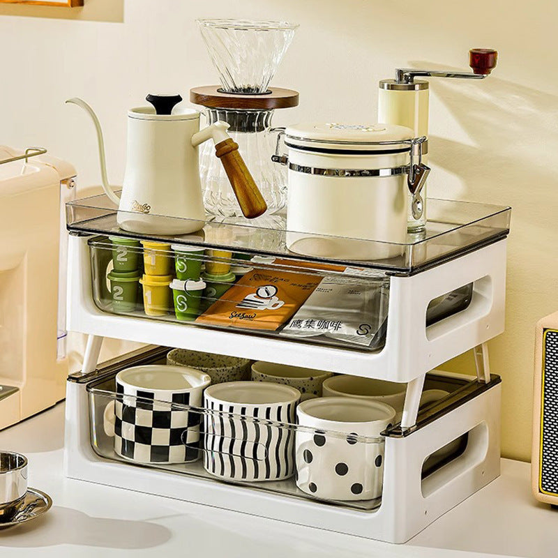 Desktop coffee storage rack