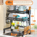 Kitchen Sink Dish Drying Rack with Adjustable Layers