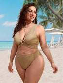 Women's Polyester Solid Color Loose Swimsuit Suit
