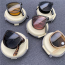 Folding air-cushion sunglasses for women, brown sunglasses