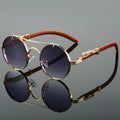 Retro Double Bridge Round Frame Sunglasses