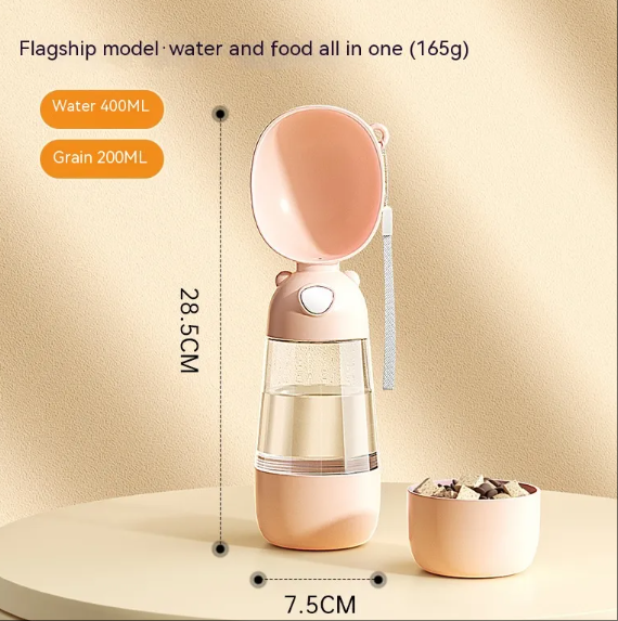 Portable Dog Water Bottle ? Travel Bowl & Food Container for Pets