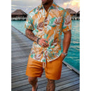 Men's Short-Sleeved Shirt and Beach Pants Set