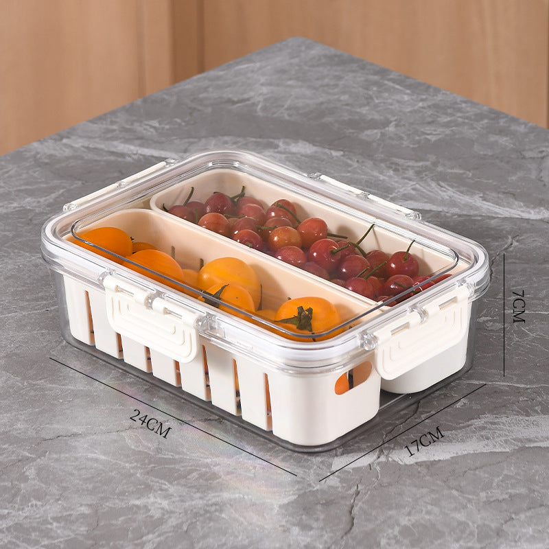 Transparent Compartment Food Storage Box with Handles