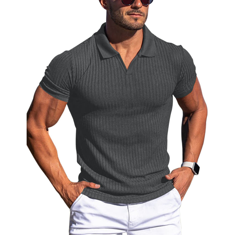 Men's T-shirts with lapel and V-neck