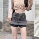 European And American Hot Girls Denim Pantskirt Anti-exposure A- Line Sheath