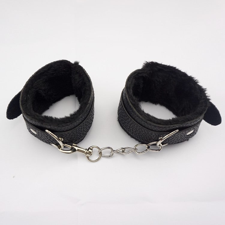 Plush Bondage Handcuffs and Foot Cuffs Set for Couples