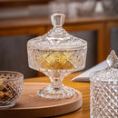 Glass Storage Jar with Lid for Candy Makeup Brush Tea