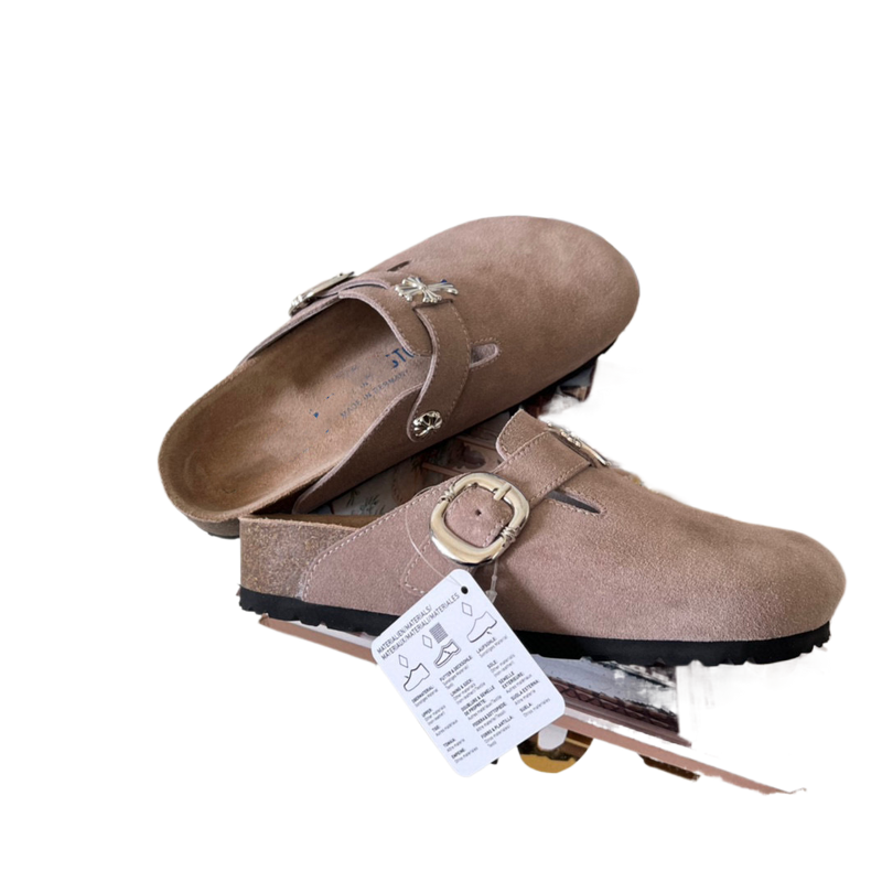 Super leather Bohken half-slip-on head-covering slip-on shoes