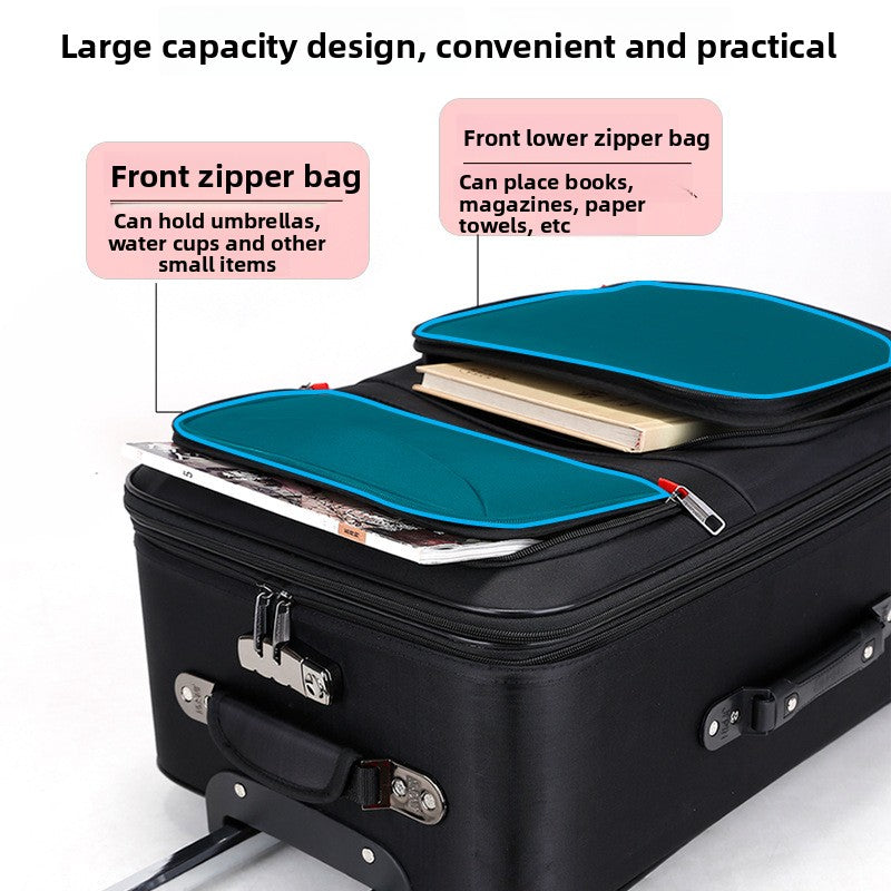 Travel Suitcase with Universal Wheels and Combination Lock