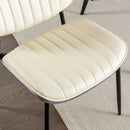 Dining Chairs Set Of 2 Mid Century Modern Retro Faux Leather Chair With Walnut Bentwood Back Upholstered Seat Metal Legs Adjustable Foot For Kitchen Dining Room Chairs