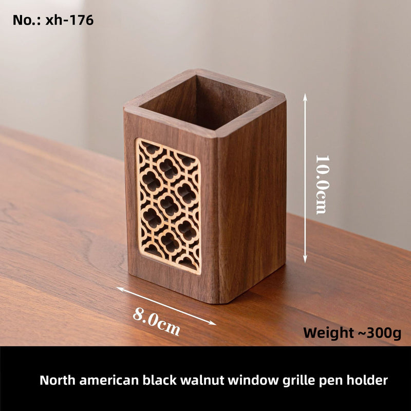Solid Wood Retro Pen Holder