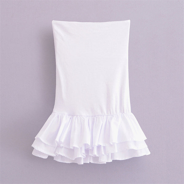 Stitching Tube Top Short Dress