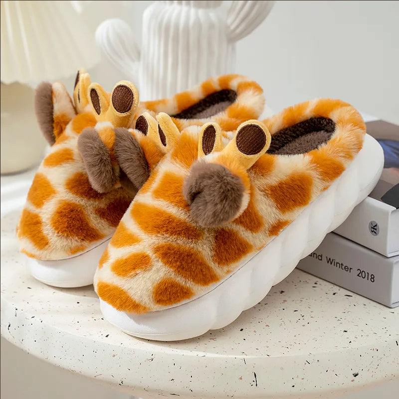 Autumn And Winter Home Velvet Thick Bottom Anti Slip Cotton Slippers